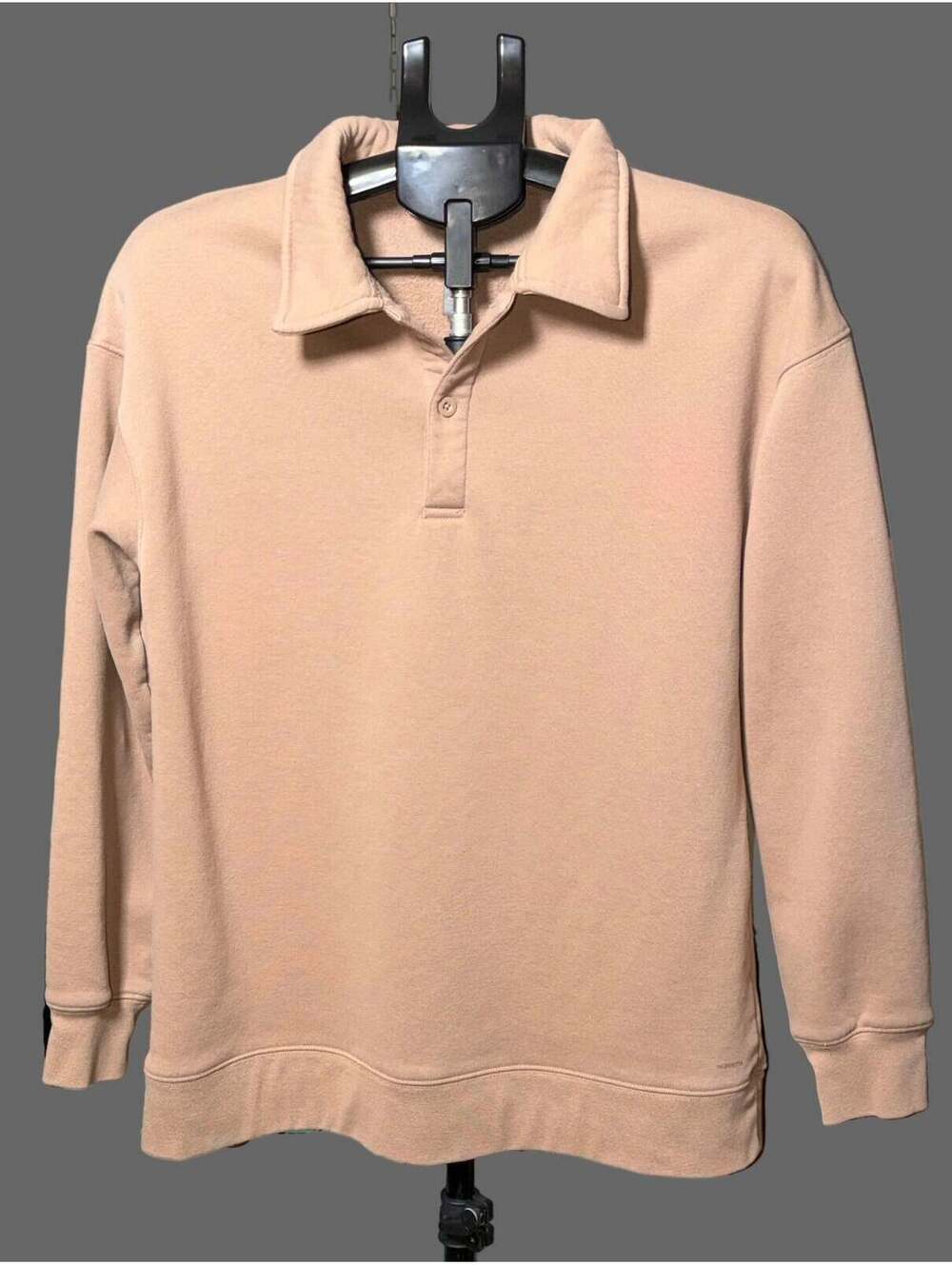 Mondetta Long Sleeve Polo Pullover Medium Peach
